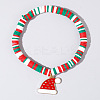 Christmas 304 Stainless Steel Enamel Charm Bracelets AH2991-18-1
