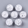 Transparent Crackle Acrylic Round Beads Strands X-CCG-R002-12mm-01-1