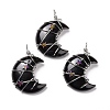 Natural Obsidian Pendants G-B023-01P-01-1