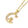 Brass Micro Pave Clear Cubic Zirconia Pendants Necklaces NJEW-K269-05G-04-1