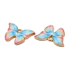 Light Gold Tone Alloy Enamel Pendants ENAM-M059-05KCG-06-2