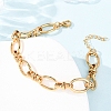 304 Stainless Steel Oval Link Chains Bracelets for Women X-BJEW-G780-05G-3