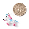 3D Glass Seed Beaded Horse Pendants PALLOY-MZ01215-2