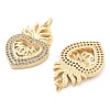 Brass Pave Cubic Zirconia Pendants KK-U009-10B-G-2