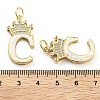 Brass Micro Pave Clear Cubic Zirconia Pendants KK-G498-01C-02-3