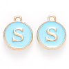 Golden Plated Alloy Enamel Charms ENAM-S118-04S-1