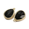 Natural Obsidian Faceted Pendants G-M431-14G-01-2