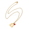 304 Stainless Steel Glass Drill Birth Stone Constellation Pendant Necklaces LS-STAS-D305-08G-G-3