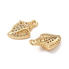 Ocean Brass Micro Pave Clear Cubic Zirconia Charms KK-B160-42G-04-2