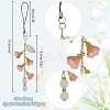 12Pcs Glass & Acrylic & Brass Mobile Straps HJEW-AR00008-2