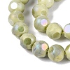 Ombre Effect Dyed Electroplate Opaque Glass Beads Strands EGLA-Q130-01A-10-4