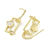 Heart with Butterfly Brass Clear Cubic Zirconia Stud Earrings EJEW-Q390-06G-2