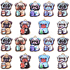 36Pcs 9 Colors Printed Alloy Enamel Pendants ENAM-SC0005-42-1
