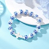 Imitated Pearl Acrylic & Handmade Porcelain & Synthetic Turquoise Beads Bracelets BJEW-JB13229-1