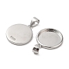 Anti-Tarnish Rhodium Plated 925 Sterling Silver Pendant Cabochon Settings STER-I017-017P-5