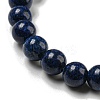 8.5mm Round Natural Lapis Lazuli Dyed Beaded Stretch Bracelets BJEW-C074-01K-4