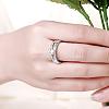 Exquisite Tin Alloy Czech Rhinestone Couple Rings For Women RJEW-BB10590-6B-4