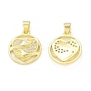Rack Plating Brass Micro Pave Cubic Zirconia Pendants KK-C011-35G-1