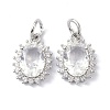 Brass Cubic Zirconia Charms ZIRC-C022-14P-1