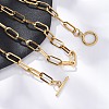 Unisex PVD Vacuum Plating 304 Stainless Steel Paperclip Chain Necklaces NJEW-H215-02G-3