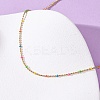 304 Stainless Steel Colorful Enamel Ball Chain Necklaces for Women NJEW-K255-44G-3