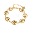 304 Stainless Steel Coffee Bean Link Chain Bracelets X-BJEW-D359-14B-G-2