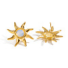 304 Stainless Steel Natural Gemstone Stud Earrings for Women VU7924-5
