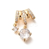Brass Micro Pave Cubic Zirconia Pendants X-KK-C085-12G-1