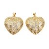 Brass Micro Pave Cubic Zirconia Pendants KK-C132-03H-G-1
