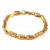 PVD Vacuum Plating 201 Stainless Steel Link Chain Bracelets BJEW-B078-84G-1