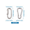 304 Stainless Steel Rock Climbing Carabiners and Screw Carabiner Lock Charms STAS-TA0004-62P-11