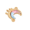 304 Stainless Steel & Resin Melting Moon Connector Charms STAS-C121-03G-2