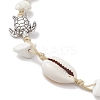 Beach Starfish Turtle Synthetic Magnesite & Natural Cowrie Shell Beaded Anklets AJEW-AN00687-03-4