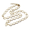 304 Stainless Steel Teardrop Link Chain Necklaces for Women Men NJEW-A058-02G-4