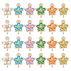 24Pcs 6 Colors Transparent Glass Connector Charms GLAA-GA0001-73-8