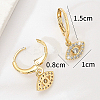 Brass Micro Pave Cubic Zirconia Dangle Leverback Earrings for Women NU0406-1-5