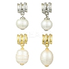 4Pcs 2 Colors Rack Plating Brass Micro Pave Clear Cubic Zirconia Pendants KK-CJ0002-71-1