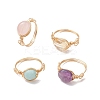 Oval Natural Amethyst & Amazonite & Rose Quartz & Citrine Finger Rings GG-CJ22AE-G-2
