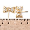 Brass with Clear Cubic Zirconia Stud Earring Findings KK-G491-56G-3