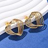 304 Stainless Steel Multilayer Heart Stud Earrings EJEW-L304-06G-1