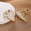Heart Natural Gemstone Finger Rings RJEW-M076-03G-5