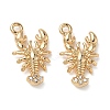 Brass Micro Pave Clear Cubic Zirconia Pendants KK-D261-05G-1