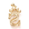 Brass Micro Pave Cubic Zirconia Pendants KK-R138-002S-2