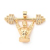 Brass Micro Pave Cubic Zirconia Pendants KK-P250-11G-1