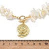 Summer Beach Brass Shell Shaped Pendant Natural Trochid Shell Chip Beaded Necklaces for Women NJEW-JN06107-5