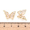 Brass Pave Clear Cubic Zirconia and Cat's Eye Pendants KK-T074-122G-3