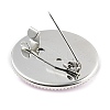 Breast Cancer Awareness Ribbon Glass Brooches JEWB-L019-01F-3