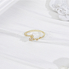 1Pc Alloy Micro Pave Clear Cubic Zirconia Finger Rings for Women RJEW-LP0002-16G-3