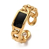 304 Stainless Steel Enamel Cuff Rings for Women RJEW-F194-09G-2