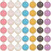 98Pcs 7 Colors Light Gold Alloy Enamel Charms ENAM-FH0001-28-1